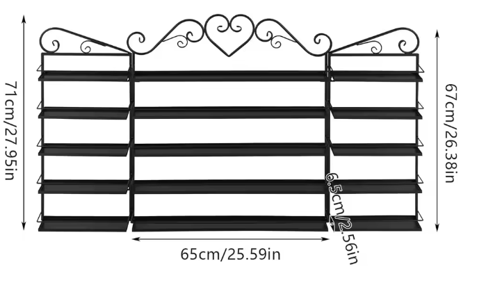 Wandrek met 5 Lagen – Metalen Opbergrek voor Nagellak & Cosmetica