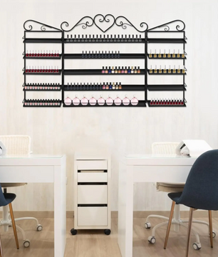 Wandrek met 5 Lagen – Metalen Opbergrek voor Nagellak & Cosmetica