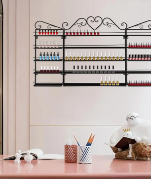 Wandrek met 5 Lagen – Metalen Opbergrek voor Nagellak & Cosmetica