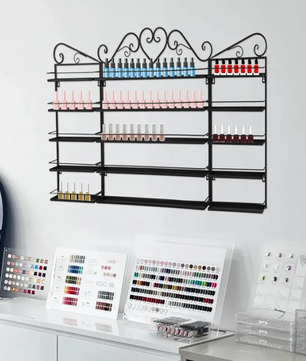 Wandrek met 5 Lagen – Metalen Opbergrek voor Nagellak & Cosmetica
