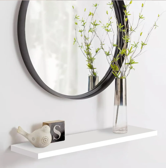 Zwevende Wandplank – Houten & Metalen Boekenrek voor Foto’s, CD’s & Decoratie