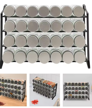 Kruidenrek 4-Laags – Inclusief 28 Potjes, Labels & Organizer