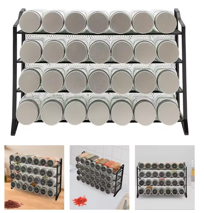 Kruidenrek 4-Laags – Inclusief 28 Potjes, Labels & Organizer