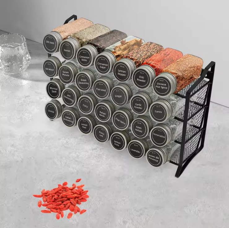 Kruidenrek 4-Laags – Inclusief 28 Potjes, Labels & Organizer
