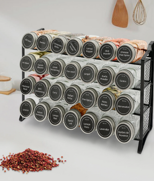 Kruidenrek 4-Laags – Inclusief 28 Potjes, Labels & Organizer
