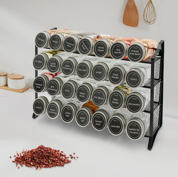 Kruidenrek 4-Laags – Inclusief 28 Potjes, Labels & Organizer
