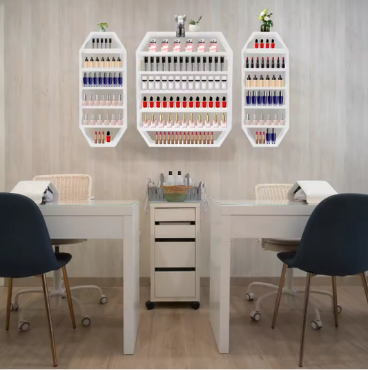 Wandrek Nagellak Display – 3-Delige Set, Octagonaal Design