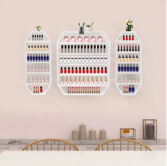 Wandrek Nagellak Display – 3-Delige Set, Octagonaal Design