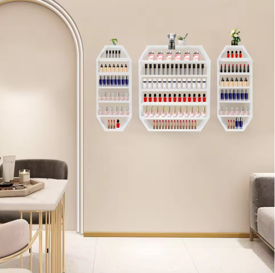 Wandrek Nagellak Display – 3-Delige Set, Octagonaal Design