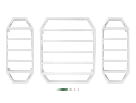 Wandrek Nagellak Display – 3-Delige Set, Octagonaal Design
