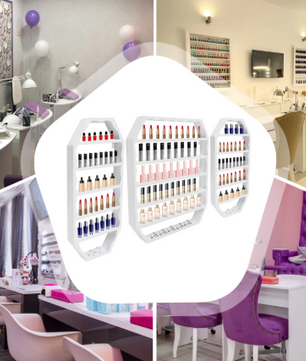 Wandrek Nagellak Display – 3-Delige Set, Octagonaal Design