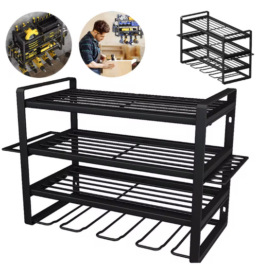 4-Laags Gereedschapsrek – Wandrek & Organizer met Boormachinehouder