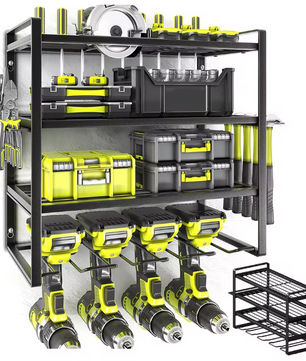 4-Laags Gereedschapsrek – Wandrek & Organizer met Boormachinehouder