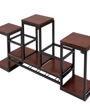 Wandrek Wijnrek – Hout & Metaal, Industrieel Design 106×20×55 cm