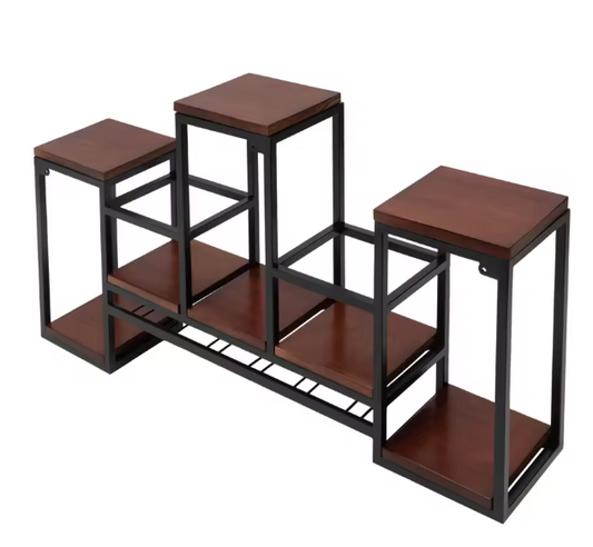 Wandrek Wijnrek – Hout & Metaal, Industrieel Design 106×20×55 cm