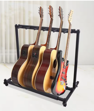 Gitarenstandaard 5-Slots – Vrijstaand Rek voor Gitaar & Bas