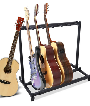 Gitarenstandaard 5-Slots – Vrijstaand Rek voor Gitaar & Bas