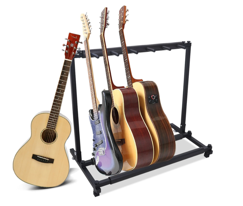 Gitarenstandaard 5-Slots – Vrijstaand Rek voor Gitaar & Bas