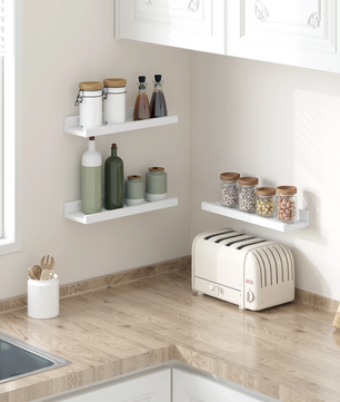 Set van 3 Zwevende Wandplanken – MDF Fotoplank Wit, Modern & Praktisch