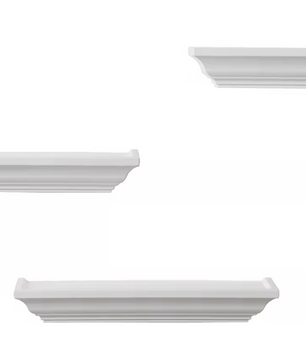 Set van 3 Barok Wandplanken – MDF Hout, Zwevend en Decoratief