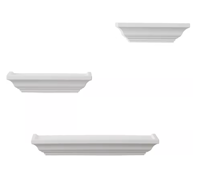 Set van 3 Barok Wandplanken – MDF Hout, Zwevend en Decoratief