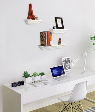 Set van 3 Barok Wandplanken – MDF Hout, Zwevend en Decoratief