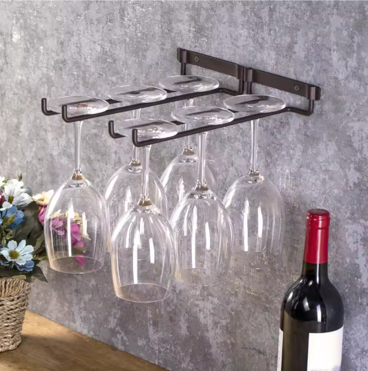 Dubbele Wijnrekhouder – Ophangrek voor Glazen & Goblets
