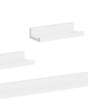 Set van 3 Zwevende Wandplanken – MDF Wit, Opslag & Decoratie