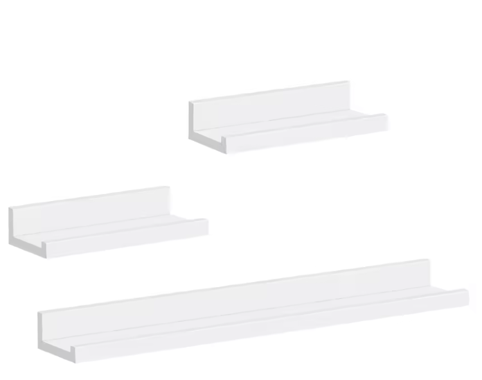 Set van 3 Zwevende Wandplanken – MDF Wit, Opslag & Decoratie