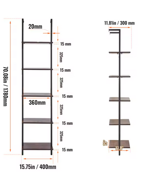 Industriële Wandplank – 3-Lagen Opslagrek van Metaal & Hout