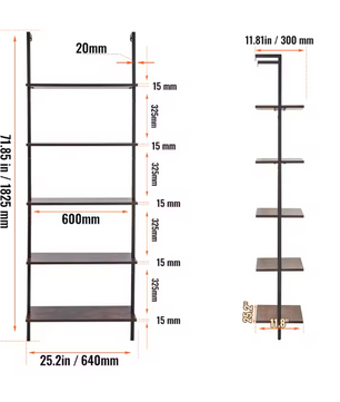 Industriële Wandplank – 3-Lagen Opslagrek van Metaal & Hout