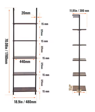 Industriële Wandplank – 3-Lagen Opslagrek van Metaal & Hout