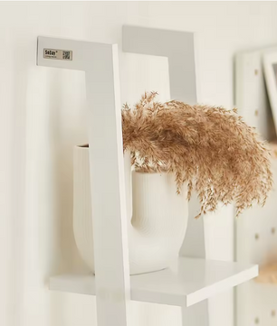 Ladder Wandrek met 4 Planken – Staande Boekenkast Wit