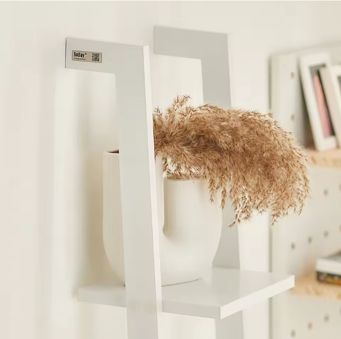 Ladder Wandrek met 4 Planken – Staande Boekenkast Wit