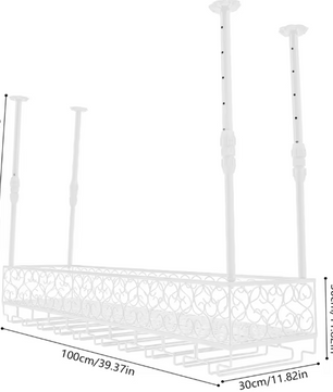 Plafond Wijnrek met Glashouder – Verstelbaar Metalen Opslagrek