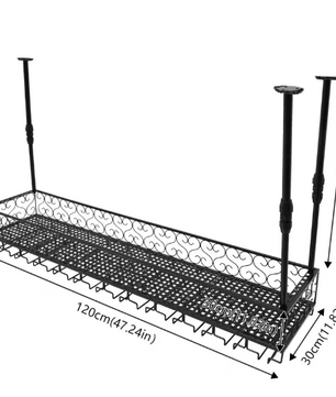 Plafond Wijnrek met Glashouder – Verstelbaar Metalen Opslagrek
