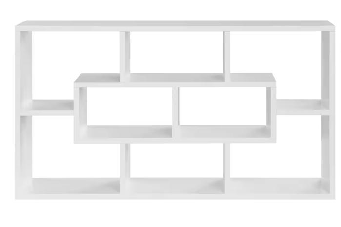 Wandplank met 8 Vakken – Hangend Opbergrek Wit 85x48x16 cm