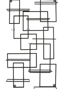 Wand Wijnrek voor 10 Flessen – Geometrisch Design van Metaal
