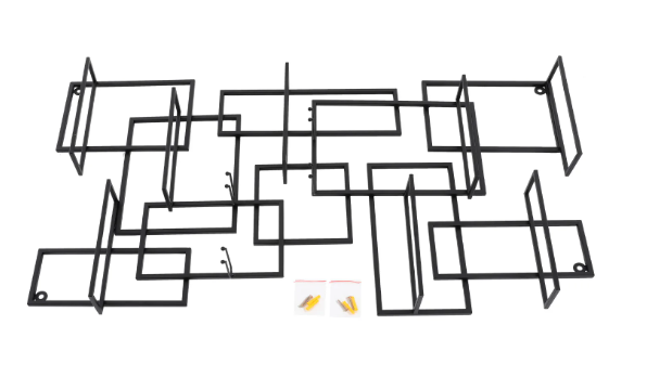 Wand Wijnrek voor 10 Flessen – Geometrisch Design van Metaal
