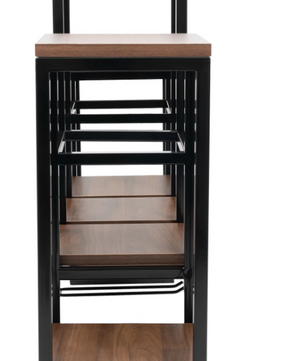 Wand Wijnrek met Glashouder – Massief Hout & Metaal, 12 Flessen, 106 cm