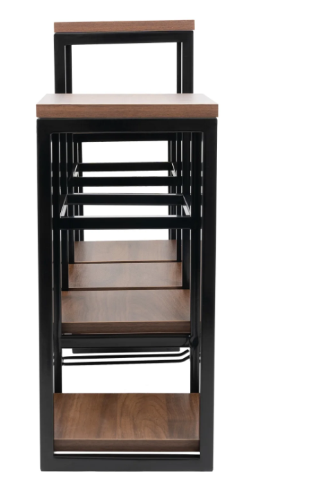 Wand Wijnrek met Glashouder – Massief Hout & Metaal, 12 Flessen, 106 cm