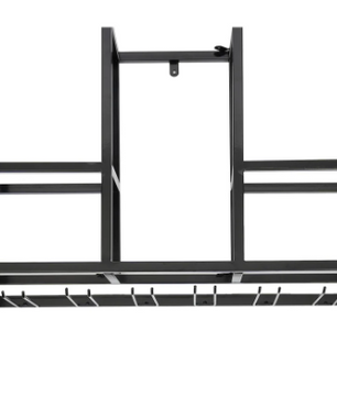 Wand Wijnrek met Glashouder – Massief Hout & Metaal, 12 Flessen, 106 cm