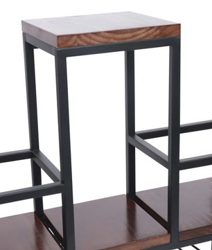 Wand Wijnrek met Glashouder – Massief Hout & Metaal, 12 Flessen, 106 cm