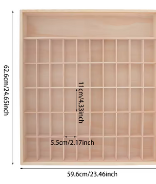 Wandkast met 6 Lagen – Houten Display Cabinet met Acryl Deur, 50 Vakken