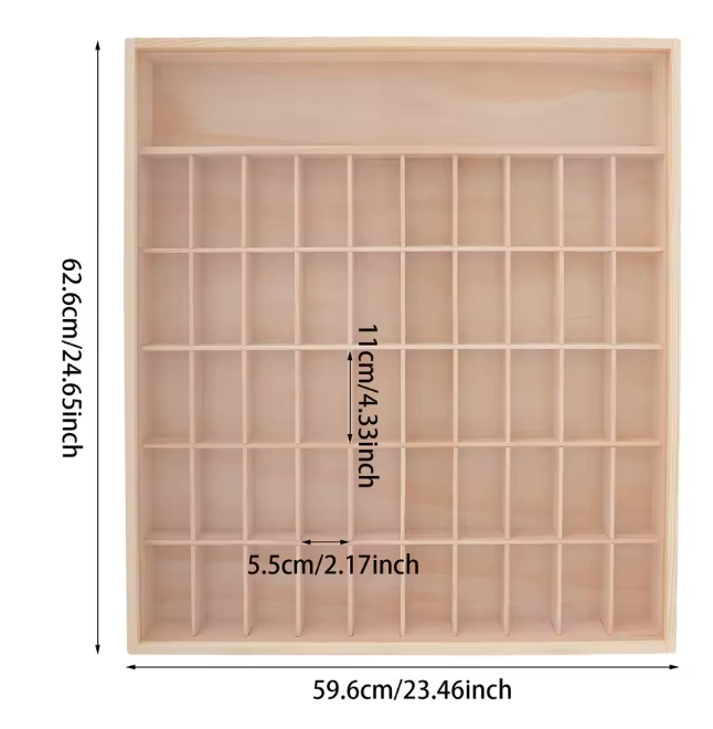 Wandkast met 6 Lagen – Houten Display Cabinet met Acryl Deur, 50 Vakken