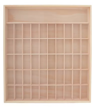 Wandkast met 6 Lagen – Houten Display Cabinet met Acryl Deur, 50 Vakken