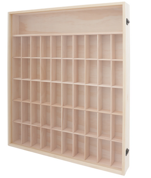 Wandkast met 6 Lagen – Houten Display Cabinet met Acryl Deur, 50 Vakken