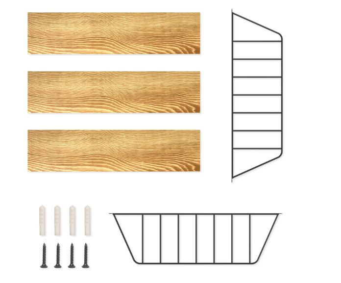 3-Lagen Wandplank – Industrieel Wandrek met Houten Planken & Metalen Frame