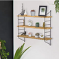 3-Lagen Industrieel Wandrek – Verstelbare Houten Planken & Metalen Frame