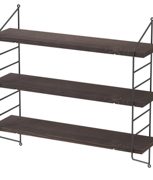 3-Lagen Industrieel Wandrek – Verstelbare Houten Planken & Metalen Frame